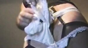 First Time with Pad in Panties - Vintage Amateur Crossdresser Fun!