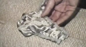 First Time with Pad in Panties - Vintage Amateur Crossdresser Fun!