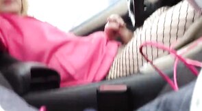 Sissy Cums In The Car: Outdoor Amateur Fun