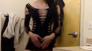 Asian Crossdresser Jacks Off Dancing