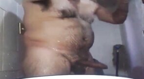 Big-Cock Pakistani Daddy Showers in Locker Room