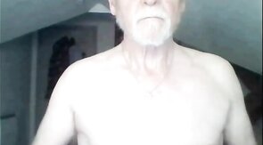 Naked Grandpa Jacks Off