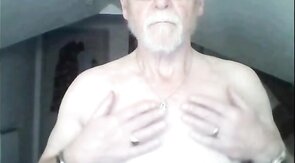 Naked Grandpa Jacks Off