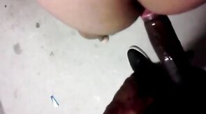 Bareback Staircase Fuck with Big Black Cock