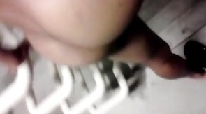 Bareback Staircase Fuck with Big Black Cock