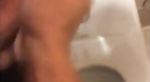 Hardcore Action in the Bathroom with Gaping and Handjobs