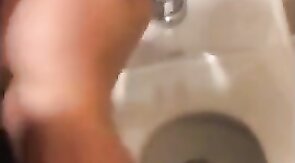 Hardcore Action in the Bathroom with Gaping and Handjobs