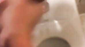 Hardcore Action in the Bathroom with Gaping and Handjobs