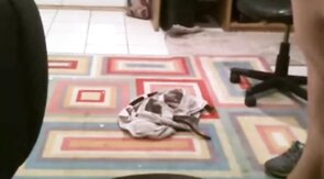 Fat Daddy Strips and Strokes on Webcam