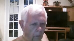 Fat Daddy Strips and Strokes on Webcam