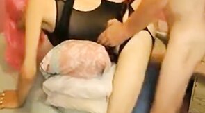 Pink-Haired Crossdresser Takes a Huge Cock Bareback