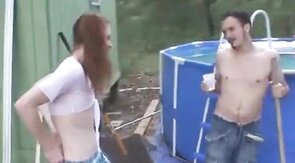 Skinny Pale Redhead Crossdresser Amateur