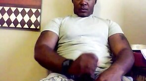 Black Military Man Jerks Off and Cums Solo