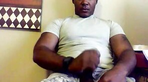 Black Military Man Jerks Off and Cums Solo