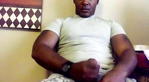 Black Military Man Jerks Off and Cums Solo