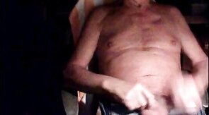 Grandpa Strokes His Small Cock