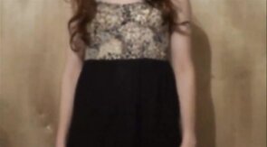 Twink Crossdresser Strips in Dress and Panties