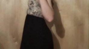 Twink Crossdresser Strips in Dress and Panties