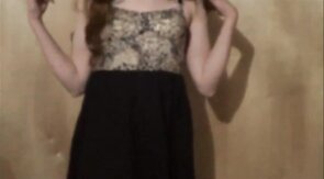 Twink Crossdresser Strips in Dress and Panties
