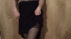 Twink Crossdresser Strips in Dress and Panties