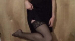 Twink Crossdresser Strips in Dress and Panties