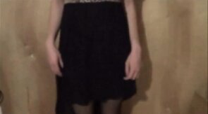 Twink Crossdresser Strips in Dress and Panties