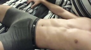 Muscular Hunk Cums in His Underwear Hands-Free
