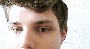 Cucumber anal play and masturbation with a twink.