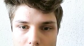 Cucumber anal play and masturbation with a twink.