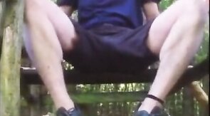 Stroking My Big Cock Outside