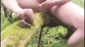 Stroking My Big Cock Outside