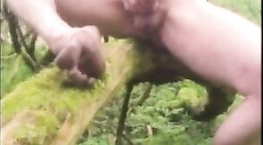 Stroking My Big Cock Outside