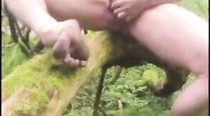 Stroking My Big Cock Outside