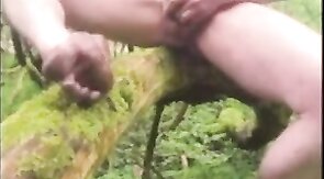 Stroking My Big Cock Outside