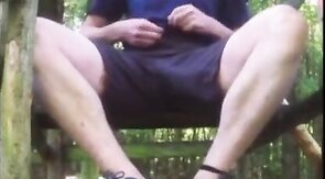 Stroking My Big Cock Outside