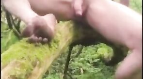 Stroking My Big Cock Outside