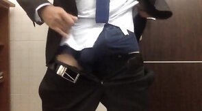 Big-Cock Daddy Strokes at the Office