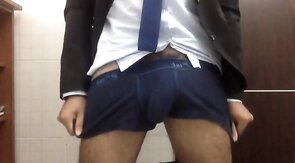 Big-Cock Daddy Strokes at the Office