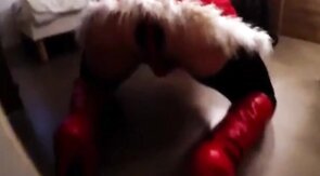 Crossdresser Trav Gives Blowjob and Gets Spanked