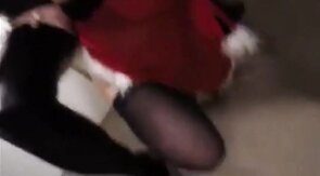 Crossdresser Trav Gives Blowjob and Gets Spanked