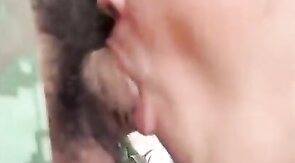 Outdoor Blowjob with Thai Man, Swallowing Cum