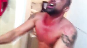 Bareback Bathroom Fuck with Amateur Hunk