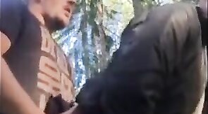 Bareback Adventure with a Stranger Bear Outdoors