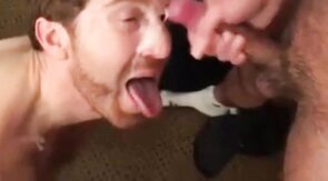 Twink's Facial Fun with Big-Cock Buddies
