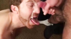 Twink's Facial Fun with Big-Cock Buddies