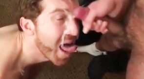 Twink's Facial Fun with Big-Cock Buddies