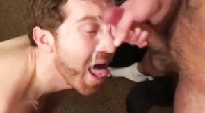 Twink's Facial Fun with Big-Cock Buddies