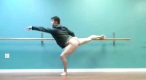 Muscular Hunks Practice Ballet in the Nude
