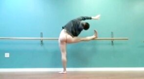 Muscular Hunks Practice Ballet in the Nude
