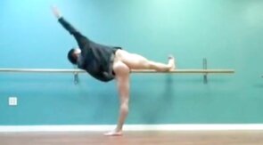 Muscular Hunks Practice Ballet in the Nude